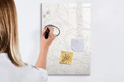 Magnetic writing board with abstract lines design