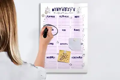 Magnetic writing board place of birth design