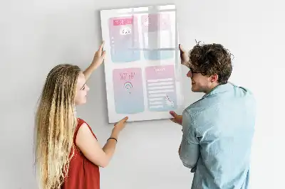 Magnetic dry erase board with a unicorn planner design
