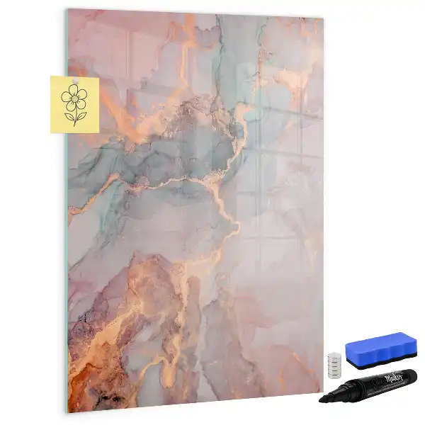 Magnetic writing board marble finish
