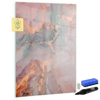 Magnetic writing board marble finish
