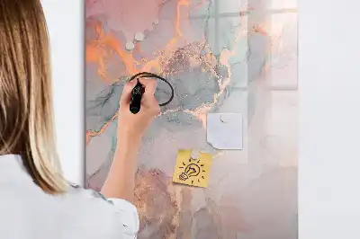 Magnetic writing board marble finish
