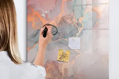 Magnetic writing board marble finish