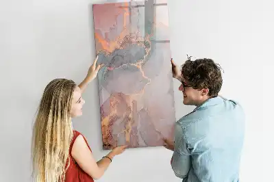 Magnetic writing board marble finish