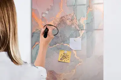 Magnetic writing board marble finish