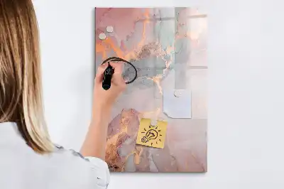 Magnetic writing board marble finish