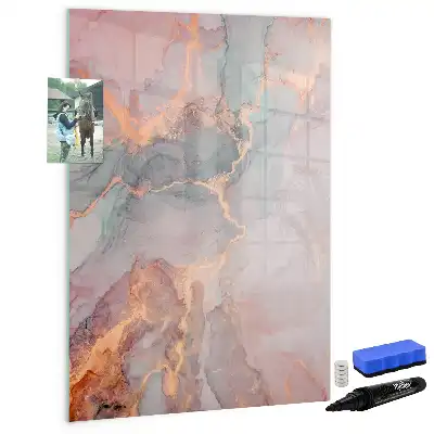 Magnetic writing board marble finish