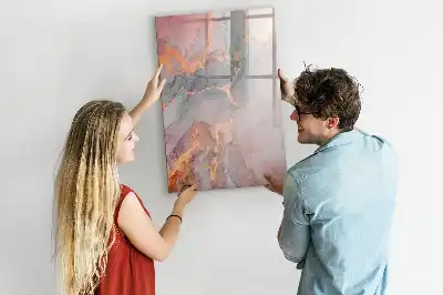 Magnetic writing board marble finish