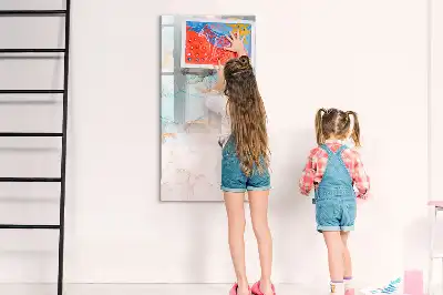 Magnetic dry erase board abstract inks design