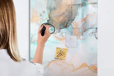 Magnetic dry erase board abstract inks design