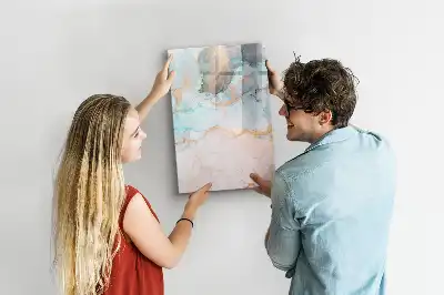 Magnetic dry erase board abstract inks design