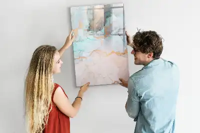 Magnetic dry erase board abstract inks design