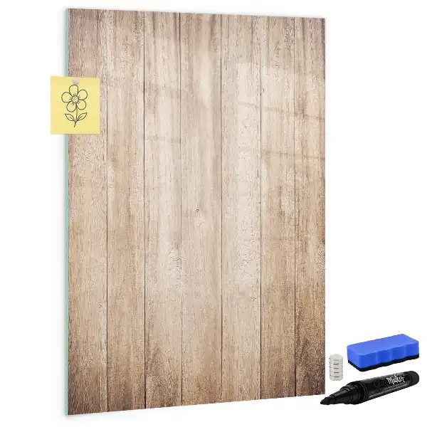 Magnetic writing board with a light wooden frame