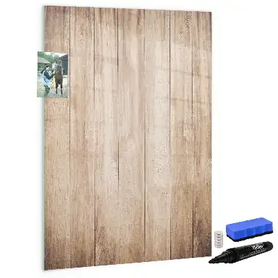 Magnetic writing board with a light wooden frame