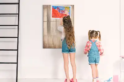 Magnetic writing board with a light wooden frame