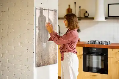Magnetic writing board with a light wooden frame