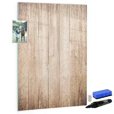 Magnetic writing board with a light wooden frame