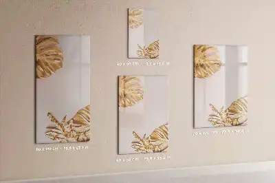 Magnetic dry erase board gold leaves design