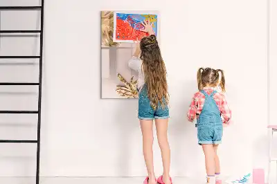 Magnetic dry erase board gold leaves design