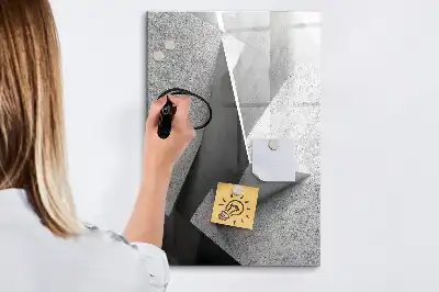 Magnetic writing board geometric abstraction design