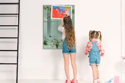 Magnetic writing board baby's breath design