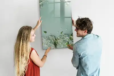 Magnetic writing board baby's breath design