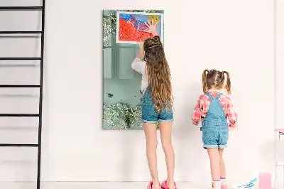 Magnetic writing board baby's breath design