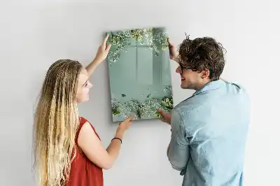 Magnetic writing board baby's breath design