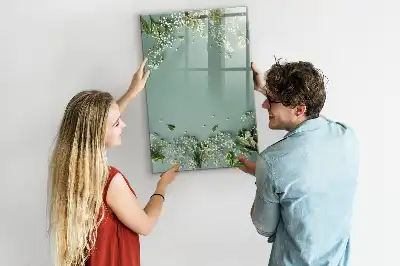 Magnetic writing board baby's breath design