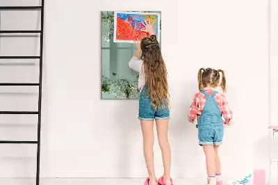 Magnetic writing board baby's breath design