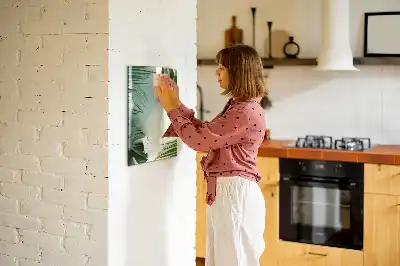 Magnetic dry erase board with tropical monstera leaf print