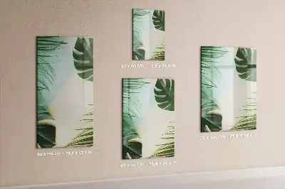 Magnetic dry erase board with tropical monstera leaf print