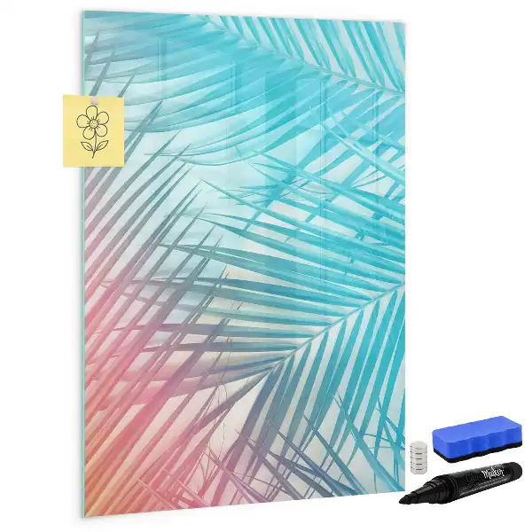 Magnetic writing board palm leaves pattern