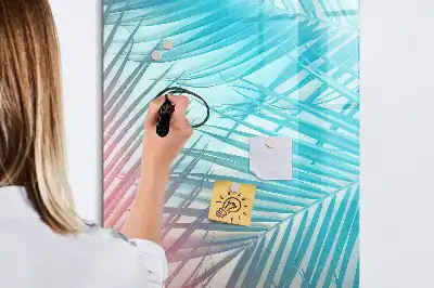 Magnetic writing board palm leaves pattern