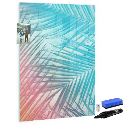 Magnetic writing board palm leaves pattern