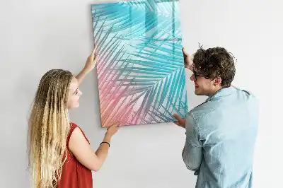 Magnetic writing board palm leaves pattern