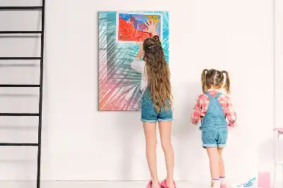 Magnetic writing board palm leaves pattern