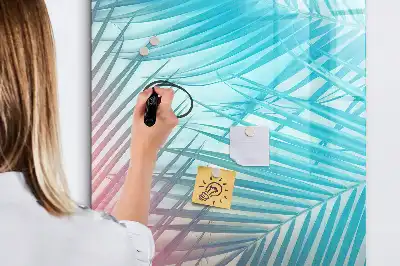 Magnetic writing board palm leaves pattern