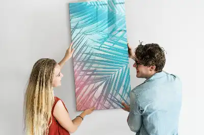 Magnetic writing board palm leaves pattern