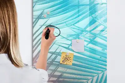 Magnetic writing board palm leaves pattern