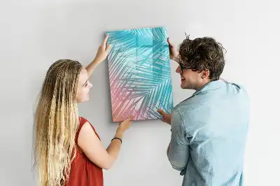 Magnetic writing board palm leaves pattern