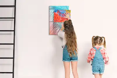 Magnetic writing board palm leaves pattern