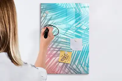 Magnetic writing board palm leaves pattern