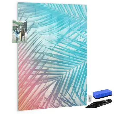 Magnetic writing board palm leaves pattern