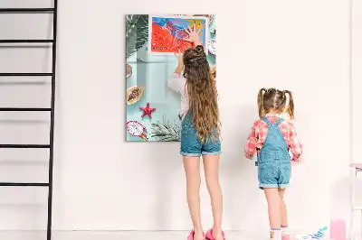 Magnetic dry erase board summer composition design