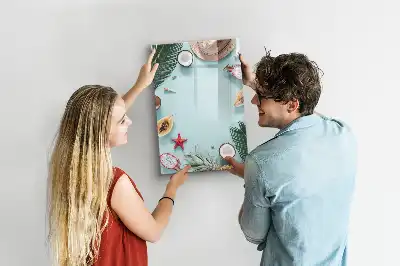 Magnetic dry erase board summer composition design