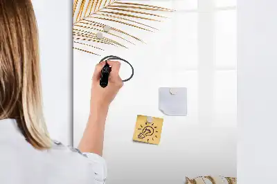 Magnetic dry erase board with gold leaves design