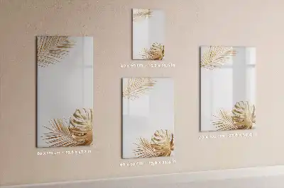 Magnetic dry erase board with gold leaves design