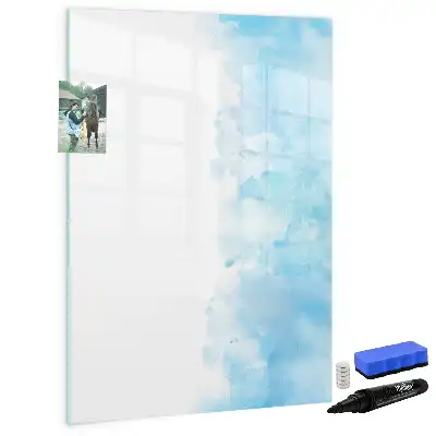 Magnetic writing board with watercolor splatters design