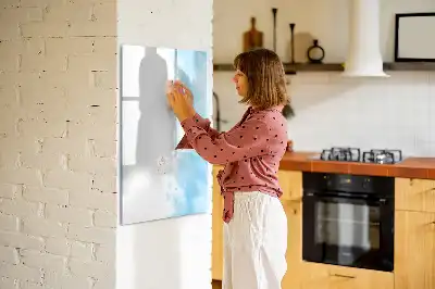 Magnetic writing board with watercolor splatters design